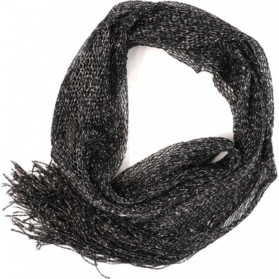 Společenská šála se stříbrnou nitkou černá