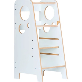 iMex Montessori Dřevěná učící věž Decor bílá 79 cm