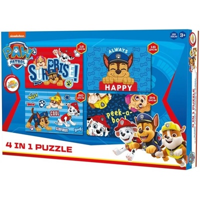 Toy Universe Tlapková patrola Paw Patrol 4v1 s progresívnou obtiažnosťou 12 16 20 a 24 dielov