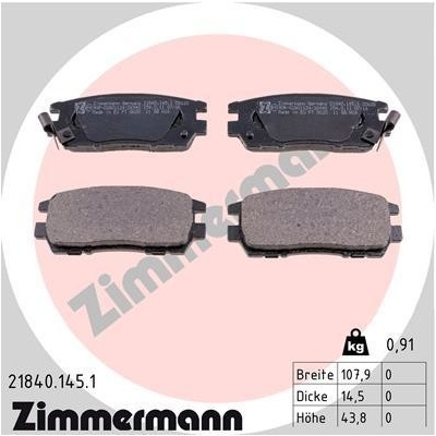 Sada brzdových platničiek kotúčovej brzdy ZIMMERMANN 21840.145.1