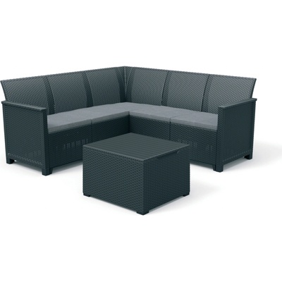 KETER EMMA 5 SEATER CORNER WITH STORAGE TABLE antracit/sivá (249595)