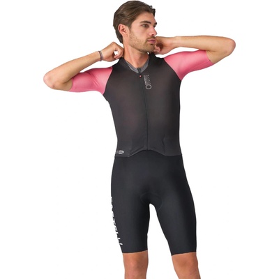 Castelli Saturday Morning skinsuit Black/ Rosa giro/ Smoky gray