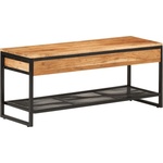 vidaXL Пейка за обувки 110x35x45 см масивно дърво акация и желязо (372744)