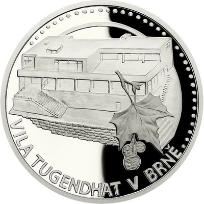 Česká mincovna platinová mince UNESCO Brno vila Tugendhat proof 1 oz