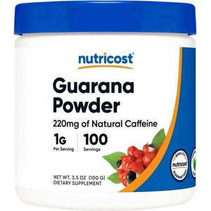Nutricost Guarana Extract Powder | 220 mg of Natural Caffeine [100 грама]