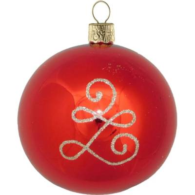 ORNEX Guľa sklenená červená ornament 80 mm