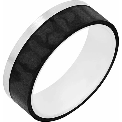 Eppi Strieborný karbónový prsteň Adidan R49865