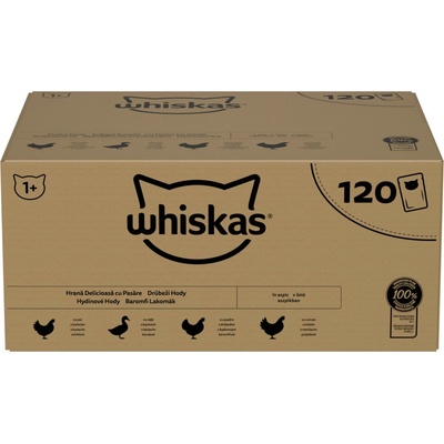 Whiskas Adult kapsička drůbeží hody v želé kuře/kachna/krůta 120 x 85 g – Zbozi.Blesk.cz
