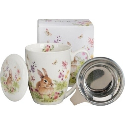 Porcelánový hrnek s čajovým sítkem Spring Bliss