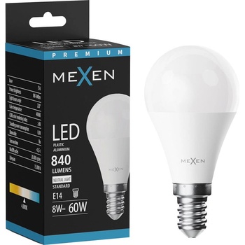 Mexen Nova LED крушка E14, G45, 8W, Неутрална - 4000K, 840 lm - L101-E14-0840-01 (L101-E14-0840-01)