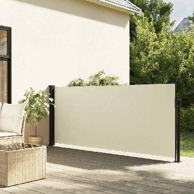 Petrashop Zatahovací boční markýza krémová 120 x 600 cm Krémová 4004490