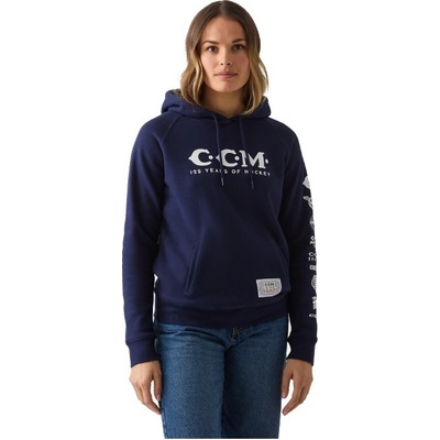 CCM 125 Years Pullover Hoodie SR Senior tmavo modrá