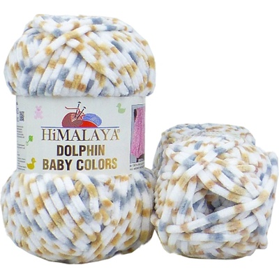 Himalaya příze Dolphin Baby Colors_80416 bílá, šedá, světle hnědá