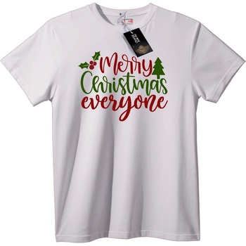NOONEBRAND Тениска Весела Коледа на Всички - 2XL, White