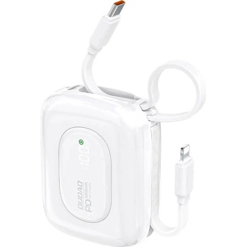 Dudao Външна батерия Dudao K32 10000 mAh с вграден USB-C/Lightning кабел - бяла (K32 white)