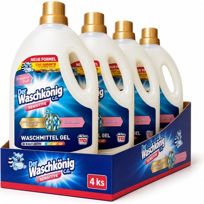 Waschkönig Sensitive prací gel s aloe vera 4 x 3,305 l 110 PD