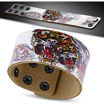 Image 1 of Talitha Кожена гривна с изрисуван тигър