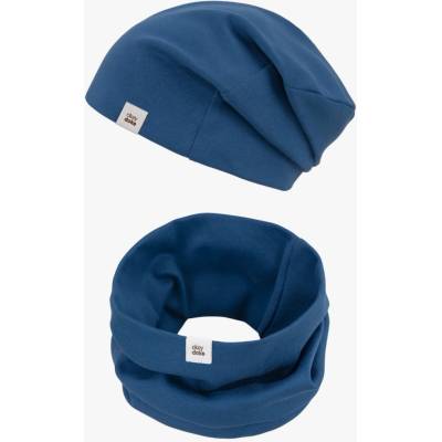 Doke Set čepice a nákrčník organic dark blue – Zboží Dáma