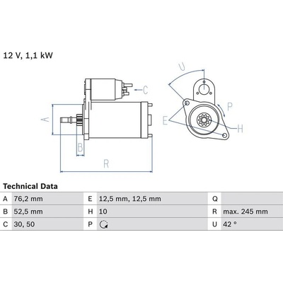 BOSCH 0 986 016 300 Startér (0986016300)