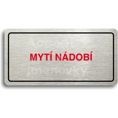 ACCEPT Piktogram MYTÍ NÁDOBÍ - stříbrná tabulka - barevný tisk