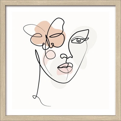 Obraz v ráme Line art faces III 33x33 cm