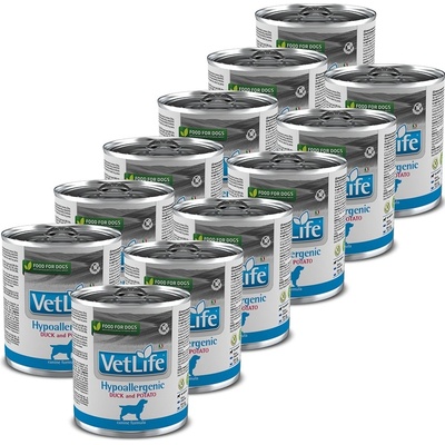 Vet Life dog Hypoallergenic Duckt & Potato 12 x 300 g