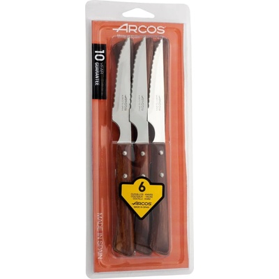 Steakový nůž sada 6 ks série FOREST Arcos FOREST Dřevo 6 ks (L)220mm 372000