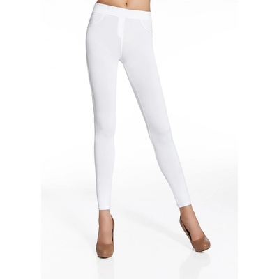 Bas Bleu Marika PZ leggings with knitted fabric and decorative pockets biela