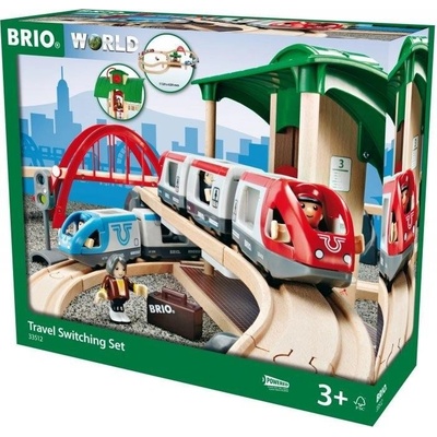 Brio Vláčiková dráha sada s výhybkami mostem a nástupištěm 42 dielov