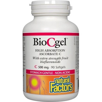 Natural Factors Витамин C BioCgel 500 mg (Калциев аскорбат с висока абсорбция) 90 софтгел капсули | Natural Factors (1353 NF)
