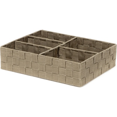Compactor organizér na bielizeň a doplnky TEX 5-dielny 32 x 25 x 8 cm Taupe sivo-béžový