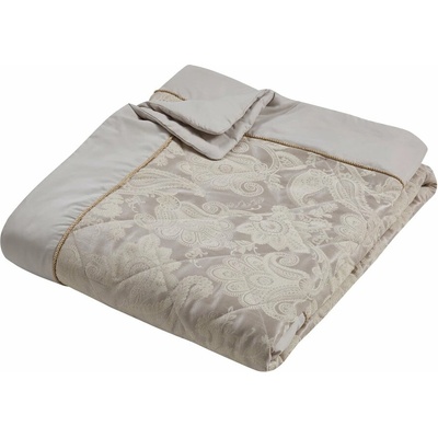 Catherine Lansfield Béžový prešívaný pléd zo žakára Opulent Jacquard 240x260