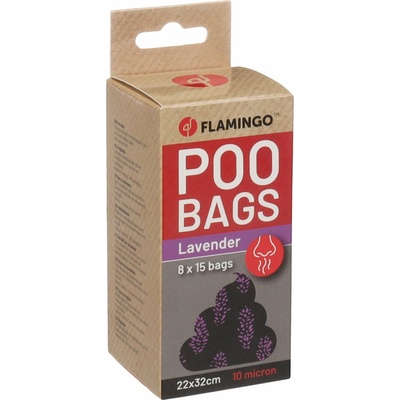 Flamingo Basic Scent Vrecká s levanduľovou vôňou na exkrementy 8 x 15ks