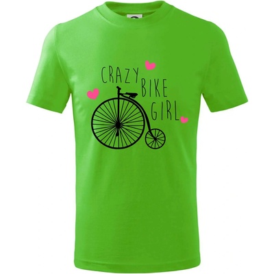 Crazy bike girl tričko detské Apple Green
