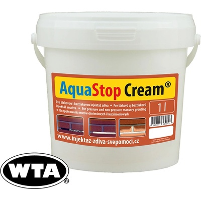 AquaStop Cream 1l injektážní krém pro sanaci zdiva krémovou injektáží proti vlhkosti – Zbozi.Blesk.cz