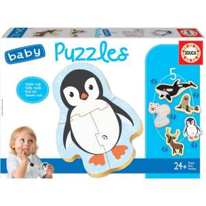 Educa Бебешки пъзел Educa 5 в 1 - Животни от северния полюс (EDU18588) - baby