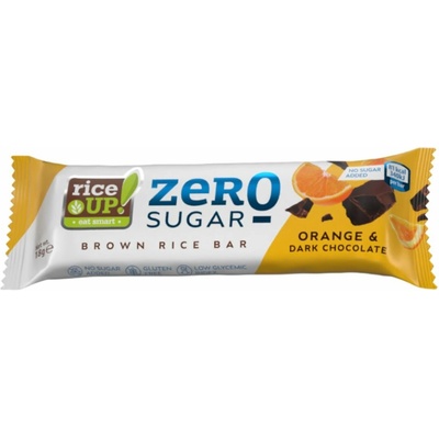 Rice Up Zero Bezlepková rýžová tyčinka bez přidaného cukru tmavá čokoláda a pomeranč 18 g