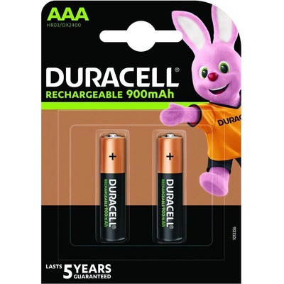 Duracell Акумулаторна батерия DURACELL R03 AAA, 900mAh NiMH, 1.2V, 2 бр. в опаковка (DUR-BR-AAA-900MAH-2PK)