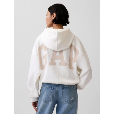 GAP Oversize crop mikina s logom VintageSoft biela