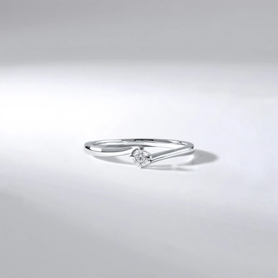 Lillian Vassago Zásnubní briliantový Prsten v bílém zlatě LLV59 DR121W