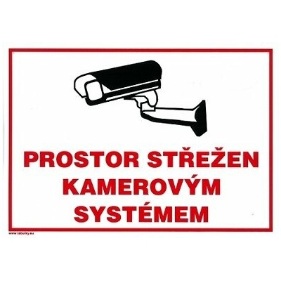Tabulka Prostor střežen kamerovým systémem
