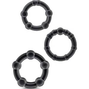 Mokko Комплект пенис рингове - пристегачи "rock black" 3 броя