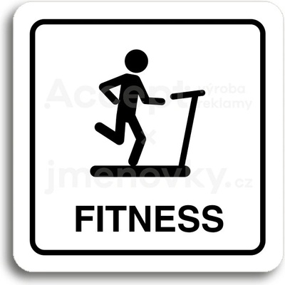 ACCEPT Piktogram fitness IV - bílá tabulka - černý tisk