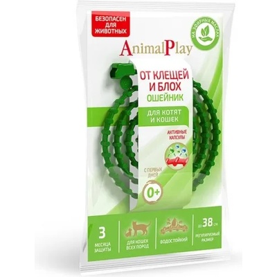 Екопром Animal Play cat, противопаразитен нашийник за котки, 38 см - Русия, AP05-00840