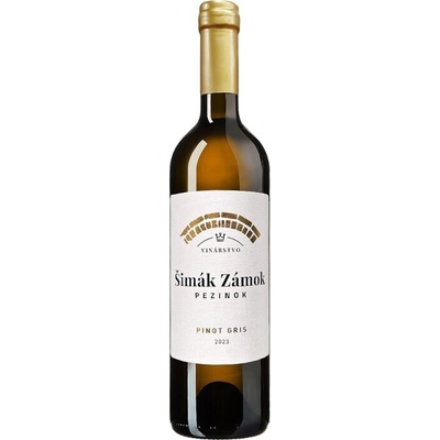 Šimák Zámok Pinot gris 2023 suché 14% 0,75 l (čistá fľaša)