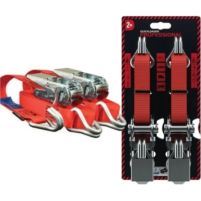 Quickloader Dvoudílný popruh s ráčnou Professional 900 kg, 5 m x 25 mm, 2 ks