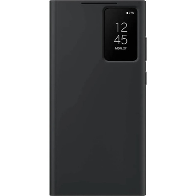 Samsung Galaxy S-View Wallet Cover EF-ZS918CB - оригинален калъф през който виждате информация от дисплея за Samsung Galaxy S23 Ultra (черен)