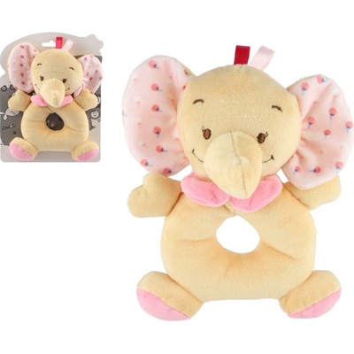 TULILO Chrastítko růžový slon 18 cm