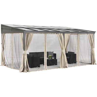 Garden Point Алуминиев навес за тераса 3 x 6 м Tarragona Premium Garden Point бежов (GAP1174)