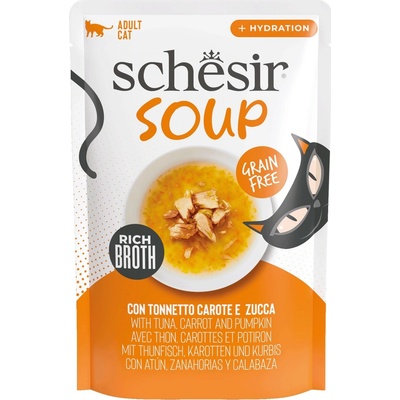 Schesir Cat Adult Soup kuře mrkev dýně 40 g